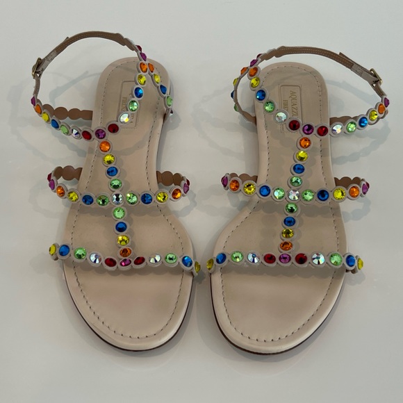 AQUAZZURA MULTI COLOR SANDALS SIZE 8 - Picture 12 of 16